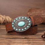 Ζώνη απο PU δέρμα με μεταλλική αγκράφα boho