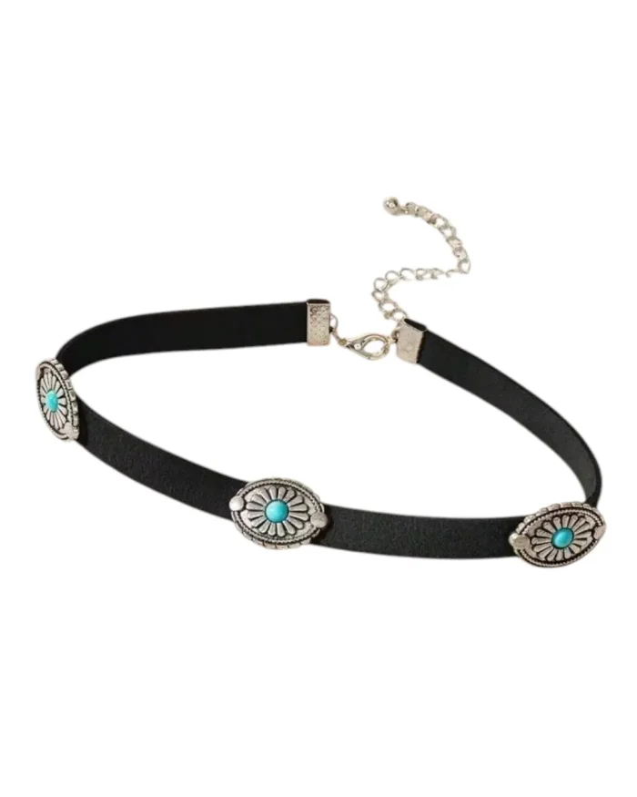 Κολιέ choker δερμάτινο boho - Image 2
