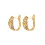 Σκουλαρίκια ασημένια-επιχρυσωμένα με ζιργκόν