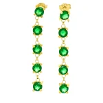 Σκουλαρίκια ασημένια-επιχρυσωμένα με ζιργκόν