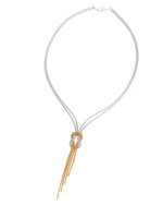 Κολιέ ασημένιο-επιχρυσωμένο mesh - Image 2