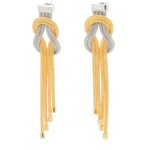 Σκουλαρίκια ασημένια-επιχρυσωμένα mesh