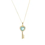 Μενταγιόν ασημένιο-επιχρυσωμένο με τοπάζ και ζιργκόν “love”