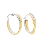 Σκουλαρίκια κρίκοι ασημένια-επιχρυσωμένα