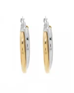 Σκουλαρίκια κρίκοι ασημένια-επιχρυσωμένα - Image 2