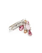 Δαχτυλίδι ασημένιο με ζιργκόν και τοπάζ - Image 2