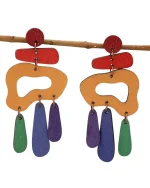 Σκουλαρίκια ξύλινα boho - Image 2