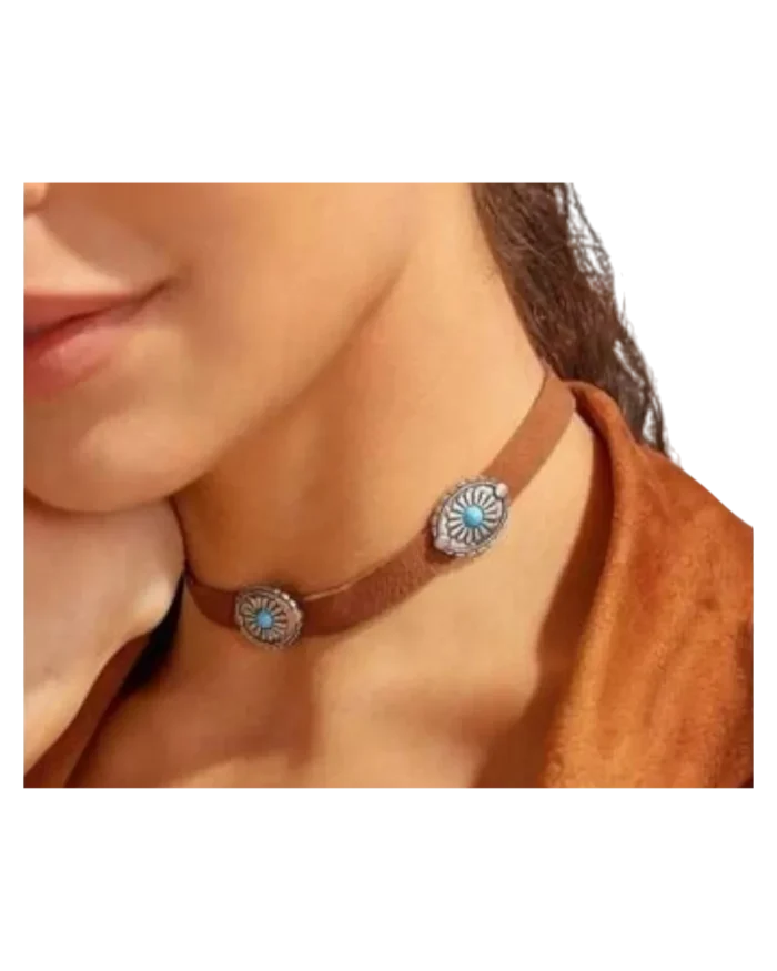 Κολιέ choker δερμάτινο boho - Image 4