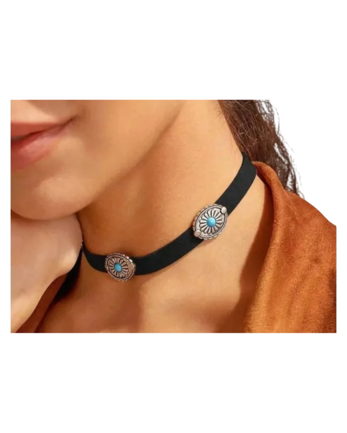 Κολιέ choker δερμάτινο boho - Image 3