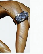 Δαχτυλίδι ασημένιο μέ χρυσό 18Κ καί ζιρκόν vintage - Image 4