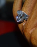 Δαχτυλίδι ασημένιο μέ ζιρκόν vintage - Image 3