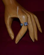 Δαχτυλίδι ασημένιο-επιχρυσωμένο μέ πολύχρωμα ζιρκόν - Image 2