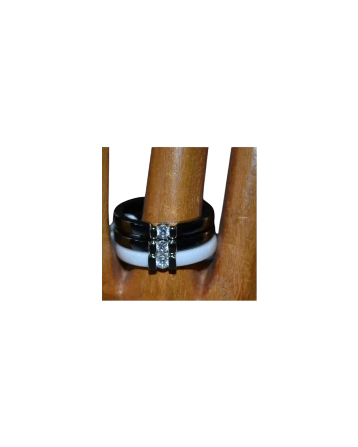 Δαχτυλίδι ceramic μέ ασήμι και ζιρκόν - Image 3