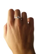 Δαχτυλίδι ασημένιο μέ ζιρκόν “μονόπετρο” - Image 3