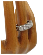 Δαχτυλίδι ασημένιο μισόβερο με ζιρκόν vintage - Image 3