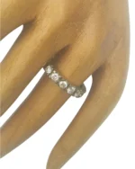 Δαχτυλίδι ασημένιο μέ ζιρκόν βέρα ολόκληρη vintage - Image 3