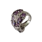 Δαχτυλίδι ασημένιο μέ αμέθυστο και ζιρκόν vintage