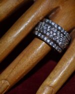 Δαχτυλίδι ασημένιο μέ ζιρκόν σέ 5 σειρές vintage - Image 4