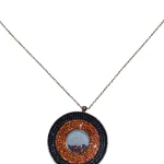 Μενταγιόν ασημένιο-επιχρυσωμένο μέ ζιρκόν