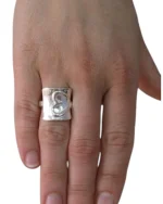 Δαχτυλίδι ασημένιο χειροποίητο μέ καρδούλα - Image 2