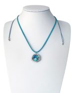 Μενταγιόν-κολιέ χειροποίητο μέ σύρμα και μουράνο χάνδρες - Image 3