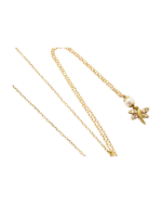 Κολιέ ασημένιο επιχρυσωμένο μέ μαργαριταράκι