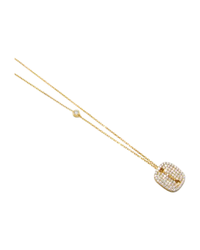 Κολιέ ασημένιο επιχρυσωμένο μέ ζιργκόν - Image 2