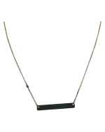 Κολιέ -μενταγιόν ασημένιο-επιχρυσωμένο με πλακέτα από μαύρο ασήμι