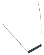 Κολιέ -μενταγιόν ασημένιο-επιχρυσωμένο με πλακέτα από μαύρο ασήμι - Image 2