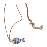 Μενταγιόν ασημένιο-επιχρυσωμένο μέ σμάλτο και ζιρκόν “ψαράκι”