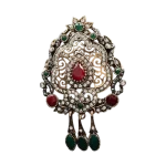 Καρφίτσα-μενταγιόν μπρονζέ Τούρκικο στύλ με κρύσταλλα