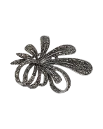 Καρφίτσα σε στύλ ρετρό με μαύρα κρύσταλλα