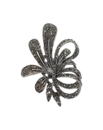 Καρφίτσα σε στύλ ρετρό με μαύρα κρύσταλλα - Image 2