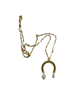 Μενταγιόν πέταλο με πέρλα και ματάκι