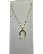 Μενταγιόν πέταλο με πέρλα και ματάκι - Image 2