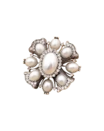 Καρφίτσα σε ρετρό στύλ με πέρλες και κρύσταλλα