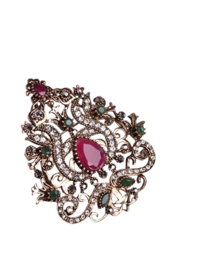 Καρφίτσα - μενταγιόν μπρονζέ Τούρκικο στύλ με κρύσταλλα