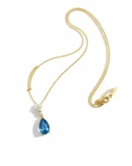 Μενταγιόν ασημένιο-επιχρυσωμένο με ζιρκόν και aquamarine - Image 2