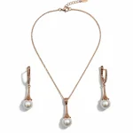 Μενταγιόν σέτ με τα σκουλαρίκια ασημένιο-επιχρυσωμένο