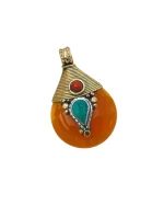 Μενταγιόν χειροποίητο ethnic boho Nepal Tibet