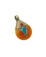 Μενταγιόν χειροποίητο ethnic boho Nepal Tibet - Image 2