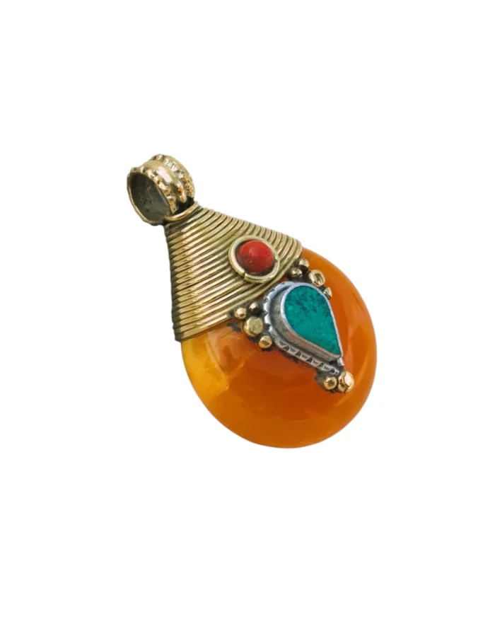 Μενταγιόν χειροποίητο ethnic boho Nepal Tibet - Image 3