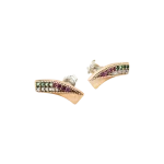 Σκουλαρίκια ασημένια - επιχρυσωμένα μέ ζιργκόν