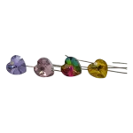 Σκουλαρίκια κρυστάλλινες καρδούλες χειροποίητα σέ ιριδίζοντες χρωματισμούς