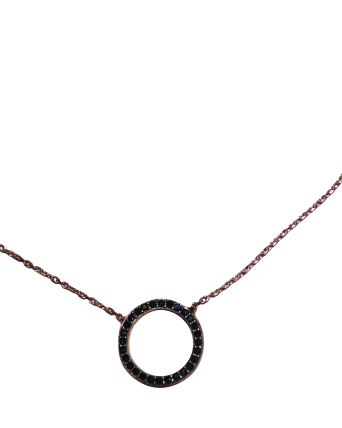 Κολιέ ασημένιο-επιχρυσωμένο μέ ζιρκόν - Image 3