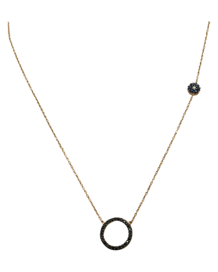 Κολιέ ασημένιο-επιχρυσωμένο μέ ζιρκόν