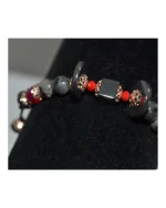 Βραχιόλι μακραμέ χειροποίητο μέ αιματίτη και αχάτη - Image 2