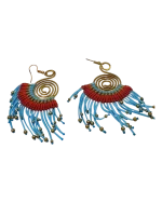 Σκουλαρίκια μακραμέ χειροποίητα ethnic boho African - Image 2