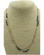 Κολιέ ασημένιο-επιχρυσωμένο με τυρκουάζ και όνυχα - Image 2