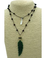 Κολιέ χειροποίητο με jade και όνυχα - Image 4